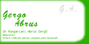 gergo abrus business card