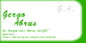 gergo abrus business card